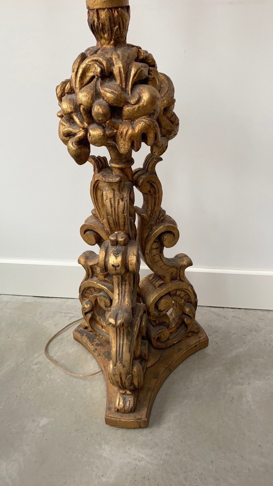 Image 1 of Vintage gouden vloerlamp - Hollywood regency/ Barok