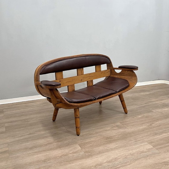 Sala de estar rústica con sillones y sofá de barril de madera, Italia, década de 1970. – Taburetes de bar (photo 8 of 19)
