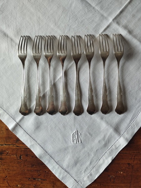 Image 1 of 8 petites fourchettes en métal argenté Sorsakoski