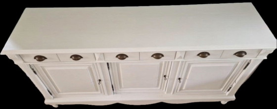 White Country Style Sideboard – Metal, Wood (photo 7 of 10)