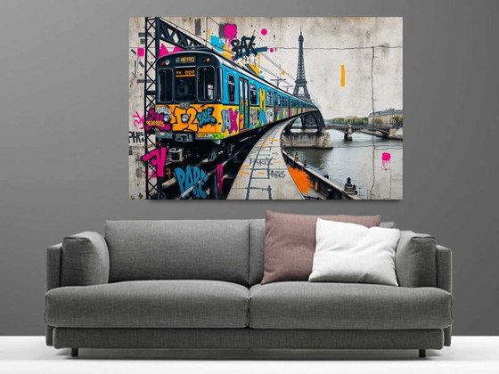 Farouk Ferrah Art Print, Paris Metro Graffiti, printed photo, street art, graffiti, Plexiglass, Blue (photo 5 of 5)