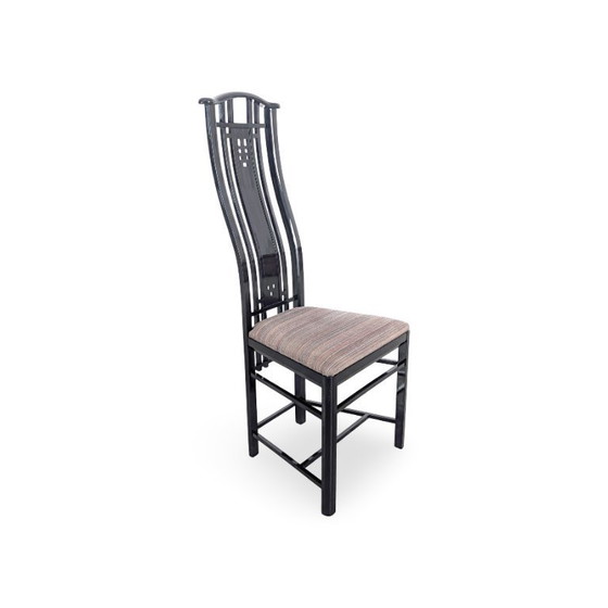 Image 1 of Conjunto original de 3 sillas Giorgetti Umberto Asnago, negras, Italia
