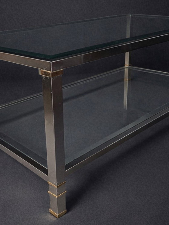 Image 1 of Table basse – laiton et verre facetté