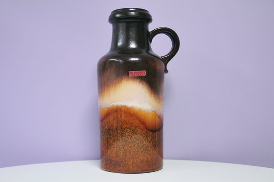 Image 1 of grote bruin & blauw West Germany vaas