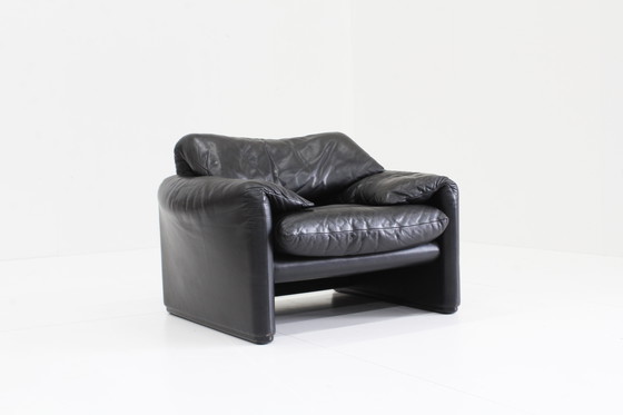 Image 1 of Cassina Maralunga Sessel Schwarz Leder