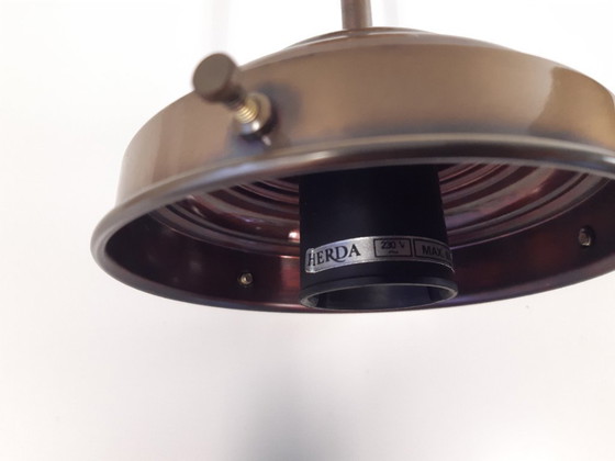 Image 1 of Art-Deco-Deckenleuchte, bernsteinfarbene Marmor-Herda-Pendelleuchte