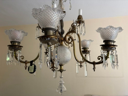 lampadario antico a 5 fiamme - lampadario