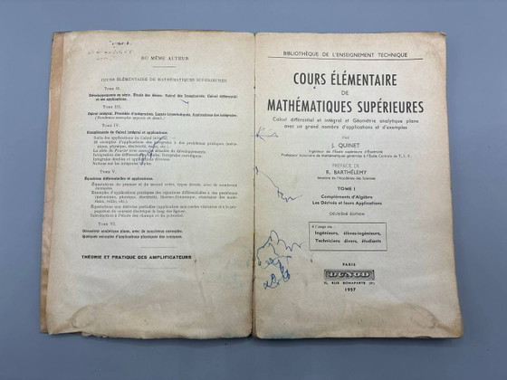 Elementary Course of Higher Mathematics – J. Quinet – Volumes I and II – Dunod – Coffee table books, Paper (photo 5 of 10)