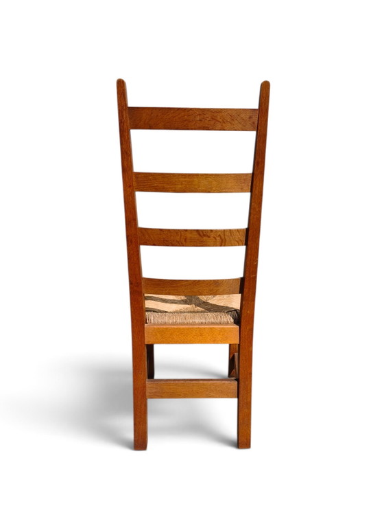 Ensemble de 8 chaises de salle à manger en chêne et jonc – Rattan, Wood (photo 7 of 7)