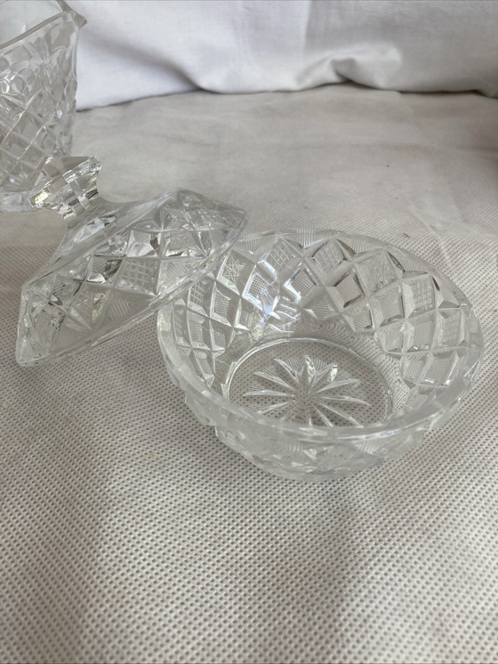 Image 1 of Crystal sugar tray and milk jug set