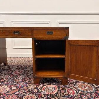 Scrivania da campagna Eichholtz classica inglese, Scrivanie, Legno, Ottone, Marrone, Chesterfield (foto 16 di 20)
