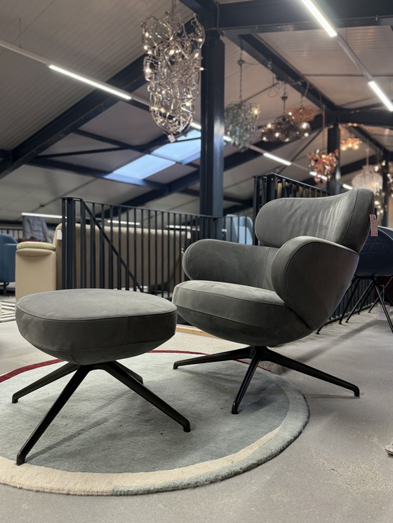 Image 1 of Poltrona Pode BiBo con Poef Neron Sesame Leather