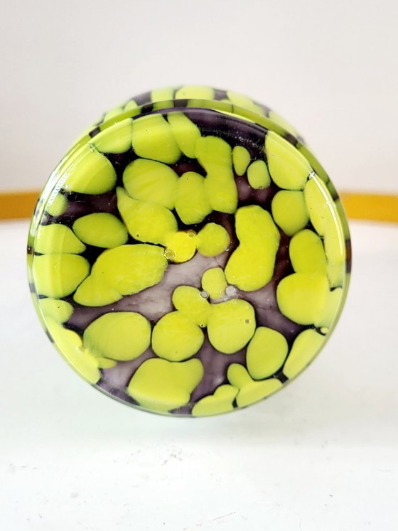 Image 1 of Art Deco vase, stripes and spatter design, Franz Welz, Czech Republic, 1930/1940