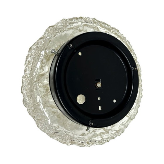 Image 1 of Lámpara de techo de cristal, aplique de pared RZB 32310 con motivo floral / Cristal de hielo, Alemania, década de 1970.