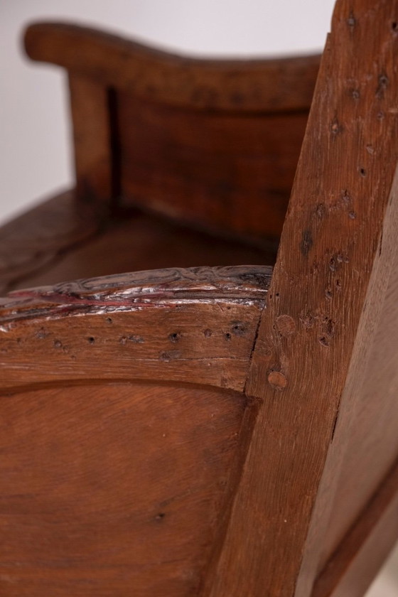 Image 1 of Eikenhouten lambriseringstoel uit het begin van de 19e eeuw