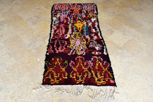 Vintage Marokkaans Boucherouite vloerkleed - 214 x 95 cm