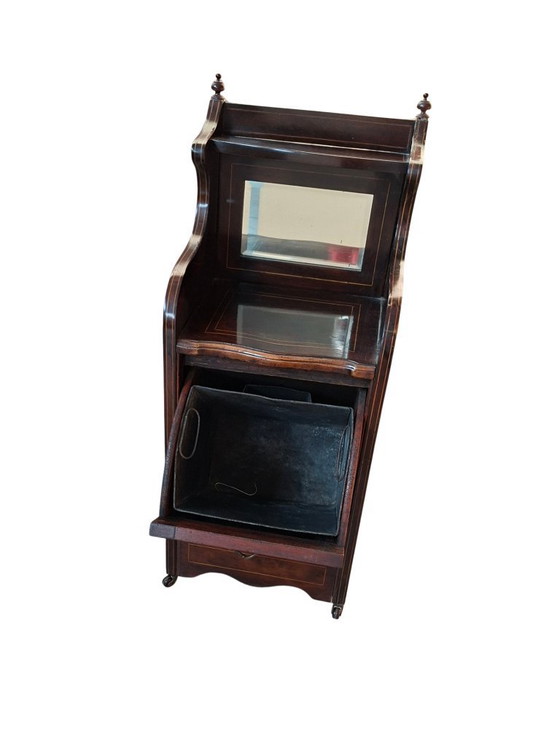 Image 1 of Antique Victorian Purdonium Coal Cabinet with Mirror