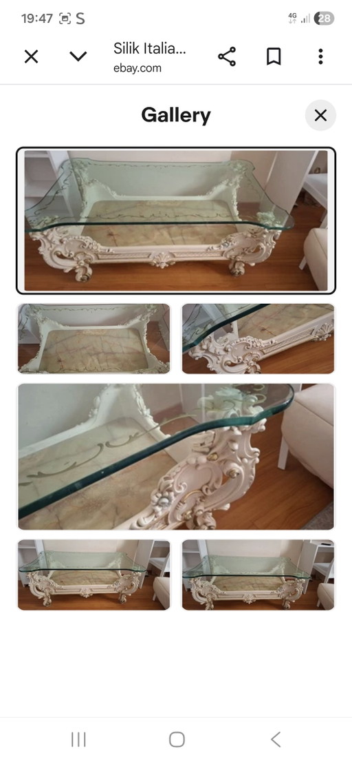 Baroque Coffee Table Silik – salontafels, Marble, Glass (photo 2 of 5)