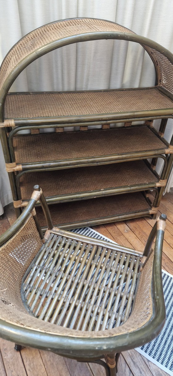 Image 1 of Mobili vintage in rattan per soggiorno