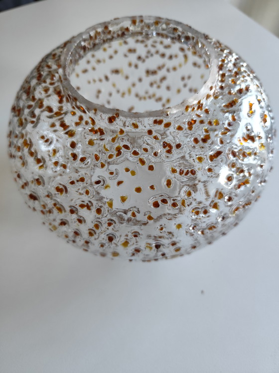 Image 1 of 1960s/70s Brutalist Pendant Lamp – Honsel Lighting – Wrought Iron & Frosted Glass