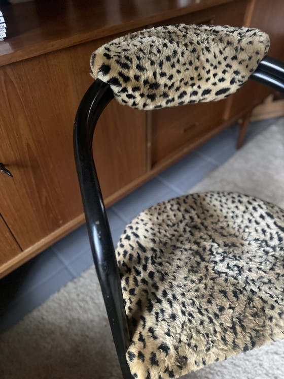 Image 1 of Stof con stampa panterprint vintage eetkamerstoelen