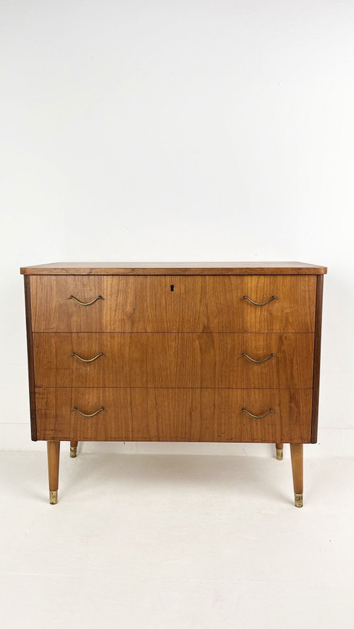 Commode suédoise vintage en placage de teck Ikast