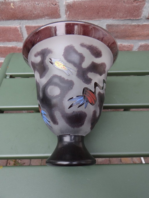 Signed Ulrica Hydman-Vallien for Kosta Boda ‘Black Magic’ glass bowl Sweden – vazen (photo 2 of 14)