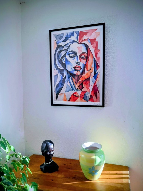 Gongas - Vuur en Water - Ingelijste lithografie van de kunstenaar – Litho's & Zeefdrukken, Paper (photo 5 of 13)
