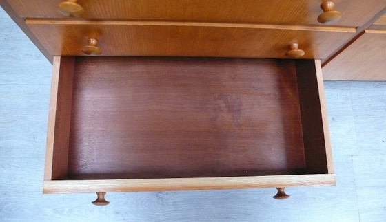 Lage commode met 3 lades en deur, salontafel, jaren 60 Mid Century Modern – Glass, Wood (photo 5 of 7)