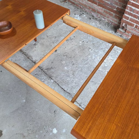 H.W. Klein, Bramin extendable dining table + 6 chairs teak 60's, Dining set, Wood, Brown (photo 7 of 22)
