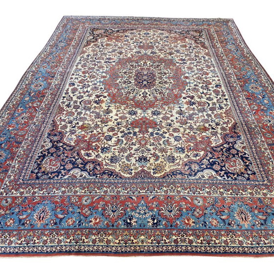 Rare Extra Large Vintage Isfahan Rug | Kork Wool | Persian Rug | 400×570 cm – Rugs & carpets, Cotton (photo 4 of 17)