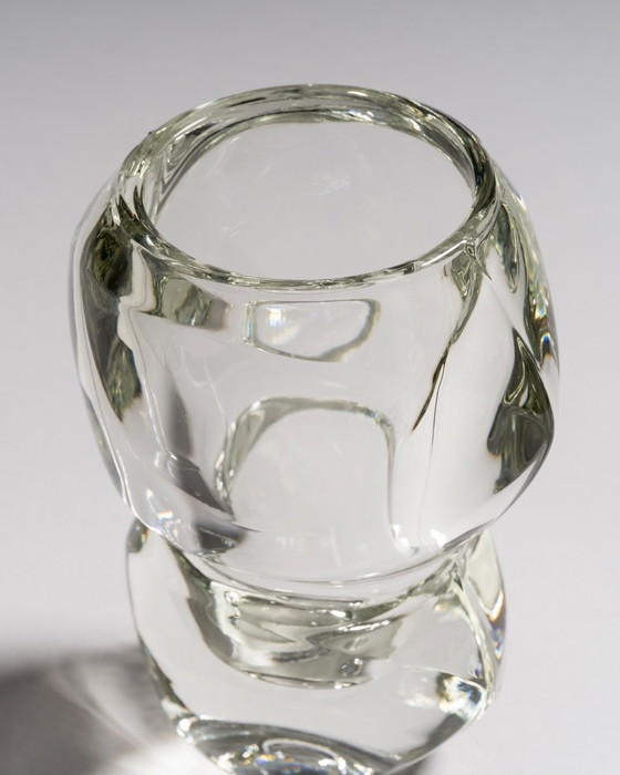 Image 1 of Paire de vases sculpturaux en verre tchèque par František Vízner pour Sklo Union, 1962