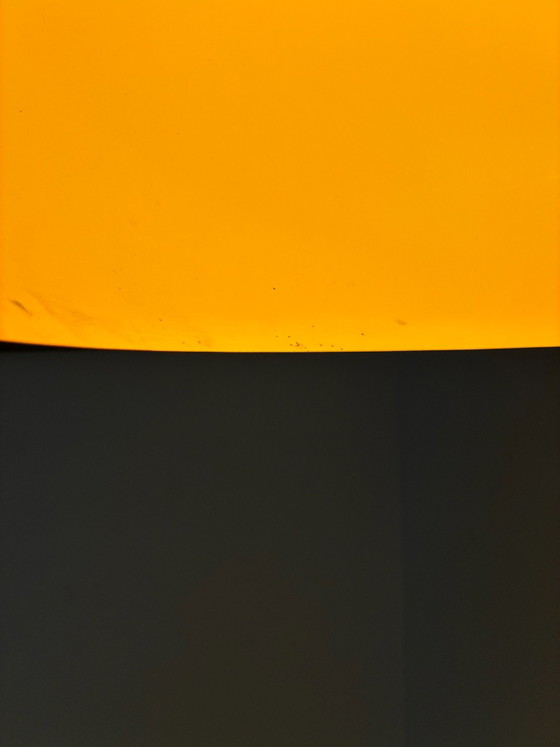 Vintage mushroom Pendant lamp Massive space age, Plastic, Chrome, Orange (photo 11 of 14)