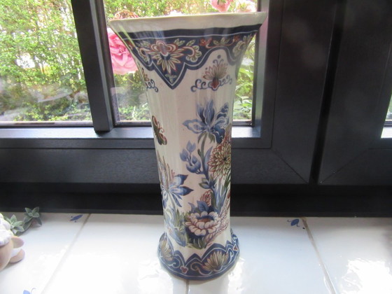 Image 1 of Boch "Vieux Rhodes" tall vase 26 cm handworked. 50's, vintage