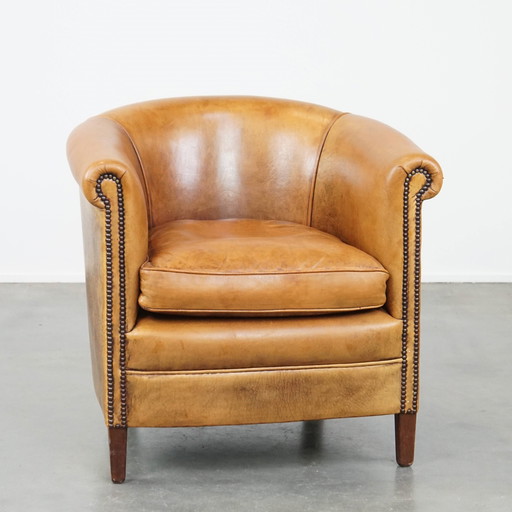 Sheep leather club chair