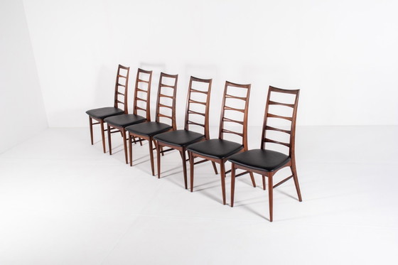 Image 1 of Set of 6 Niels Koefoed “Lis” Rosewood Chairs for Hornslet Møbelfabrik, Denmark, 1960s