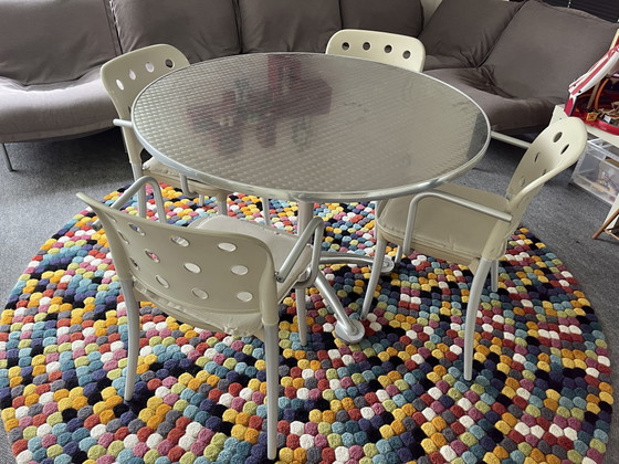 4x Minni Haljfax Stoel En Inox Tafel – Eettafels, Iron (photo 4 of 5)