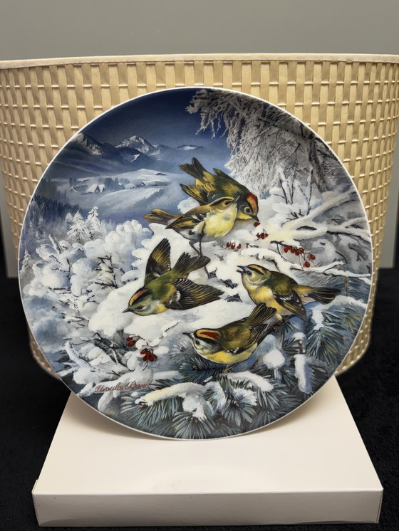 Image 1 of 🐦 „Vögel im Winter“ | Handbemalte Porzellanteller für Sammler | Hutschenreuther | Limitierte Auflage | Neuwertiger Zustand