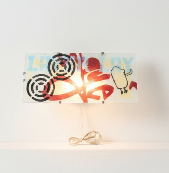 Image 1 of Lampe murale en verre Ikea Gyllen par Julia Treutiger - Vintage années 90
