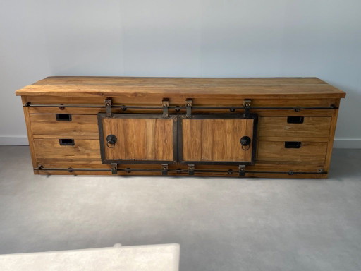Industrial recycled wood TV cabinet 203 cm