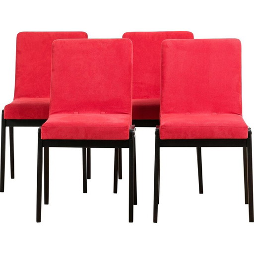 Ensemble de 4 chaises de salle à manger AGA vintage par J. Chierowski, 1970