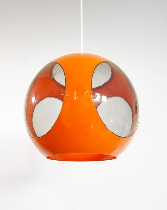 Image 1 of Suspension œil de mouche orange vintage années 70