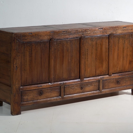Buffet bas ancien en orme – Chine, circa 1950 – Iron (photo 4 of 40)