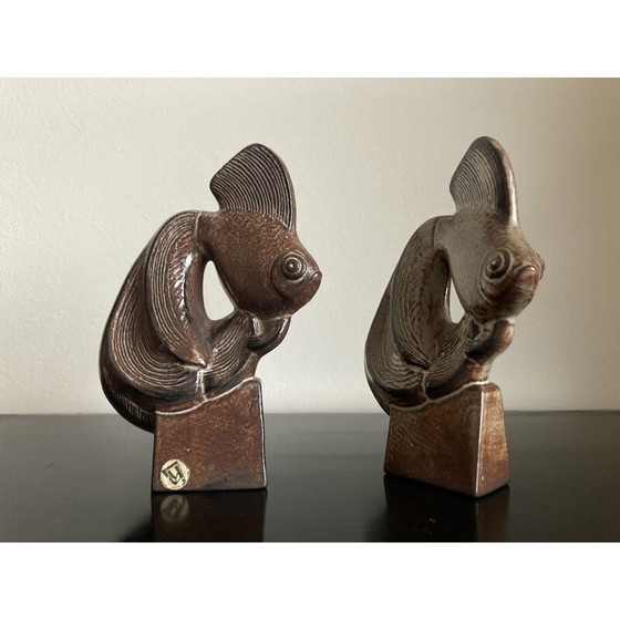 Image 1 of Pair of vintage ceramic fish sculptures, 1960