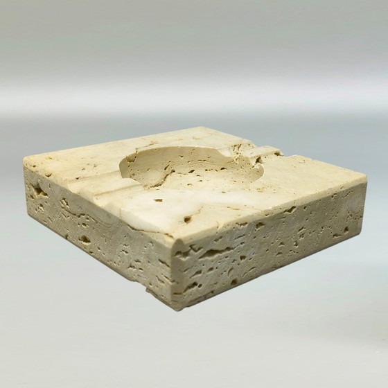 Image 1 of Seltenes Raucherset aus Travertin aus den 1970er Jahren von Enzo Mari für Fratelli Mannelli