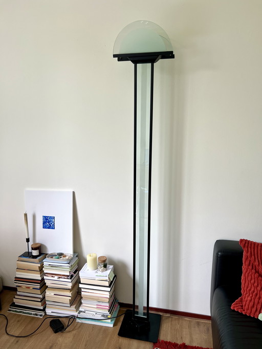 Grand lampadaire design italien en verre, Lamperti 1980