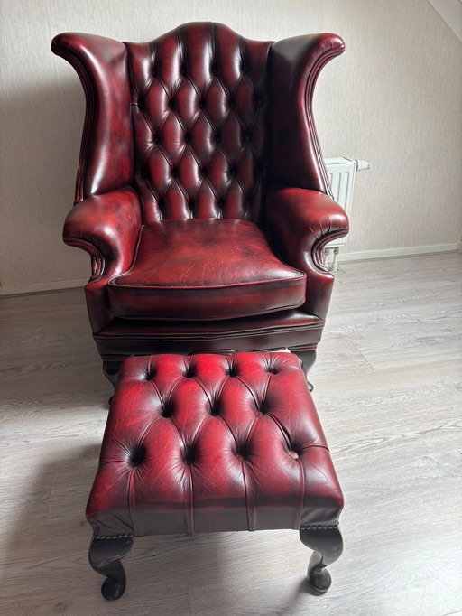 Klassieke chesterfield fauteuil