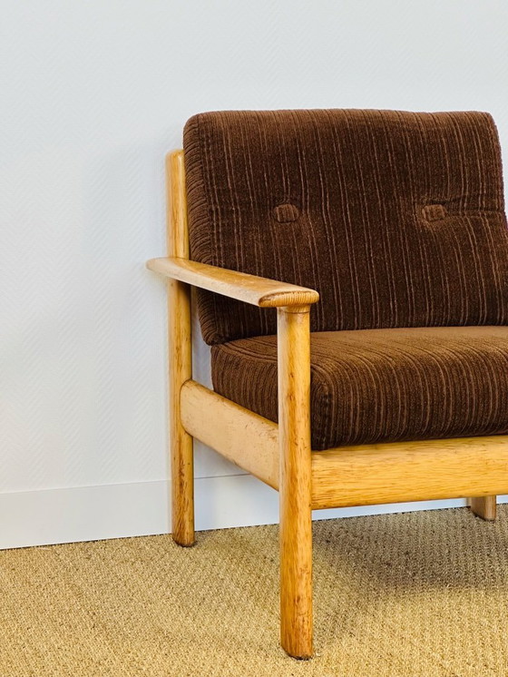 Image 1 of Ensemble de Salon modulable Vintage en Chêne et Velours Côtelé, 1960s, Set de 5