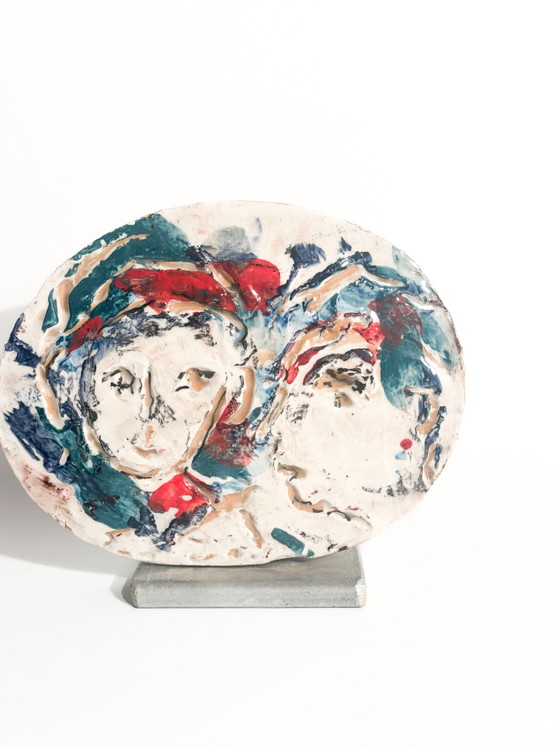 Assiette en céramique peinte par Ernesto Treccani, années 1970 – Objets déco, Ceramic (photo 3 of 6)