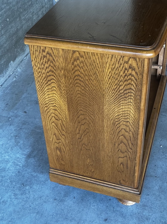 Vintage eikenhouten commode met 4 lades - honingkleurige patina – Fabrication Artisanale mi-XX e siècle (photo 6 of 15)